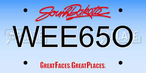 WEE65O South Dakota License Plate