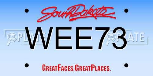 WEE73 South Dakota License Plate