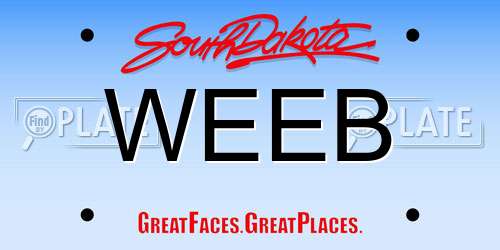 WEEB South Dakota License Plate