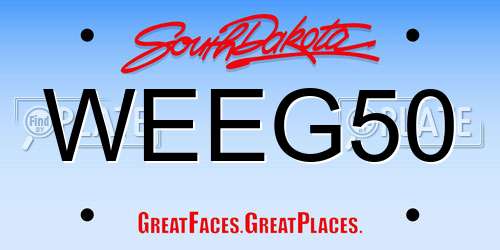 WEEG50 South Dakota License Plate