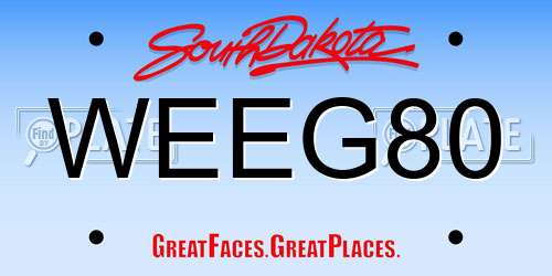 WEEG80 South Dakota License Plate
