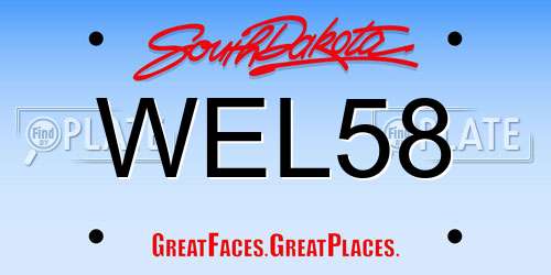 WEL58 South Dakota License Plate