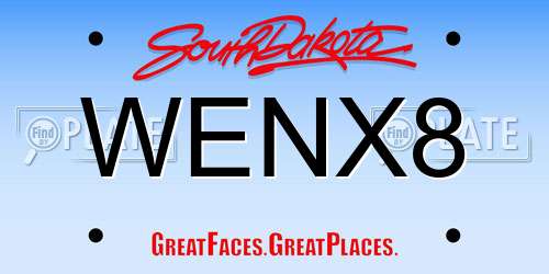 WENX8 South Dakota License Plate
