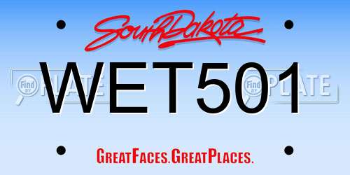 WET501 South Dakota License Plate