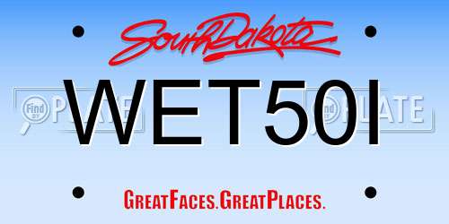 WET50I South Dakota License Plate