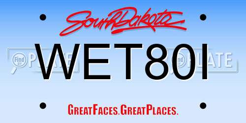 WET80I South Dakota License Plate