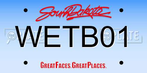 WETB01 South Dakota License Plate