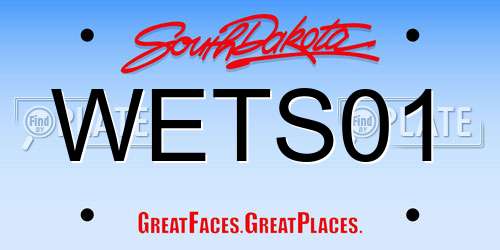 WETS01 South Dakota License Plate