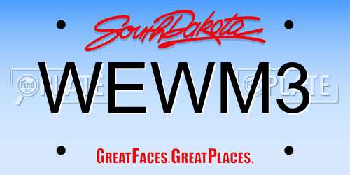 WEWM3 South Dakota License Plate