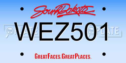WEZ501 South Dakota License Plate