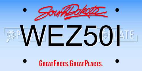 WEZ50I South Dakota License Plate