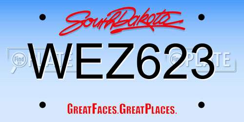 WEZ623 South Dakota License Plate