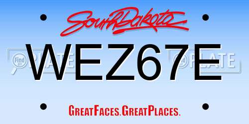 WEZ67E South Dakota License Plate