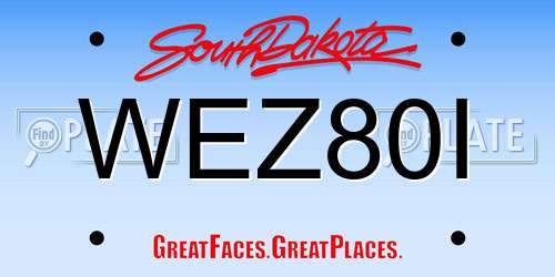 WEZ80I South Dakota License Plate