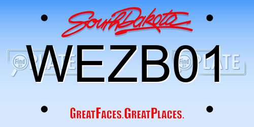 WEZB01 South Dakota License Plate