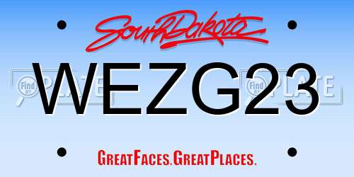 WEZG23 South Dakota License Plate