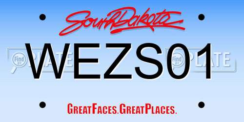 WEZS01 South Dakota License Plate
