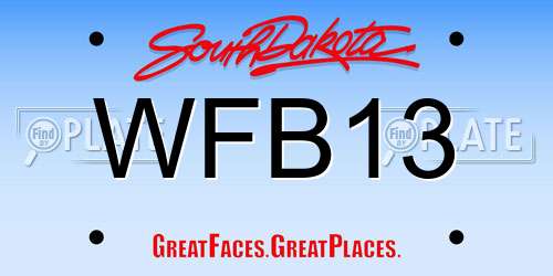 WFB13 South Dakota License Plate