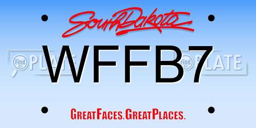 WFFB7 South Dakota License Plate