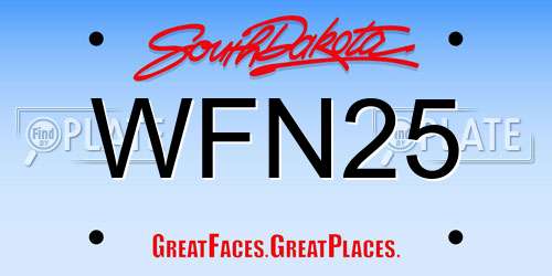 WFN25 South Dakota License Plate