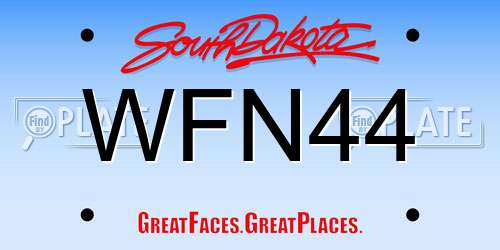 WFN44 South Dakota License Plate