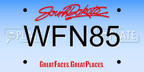 WFN85 South Dakota License Plate