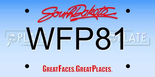 WFP81 South Dakota License Plate