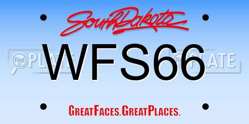 WFS66 South Dakota License Plate