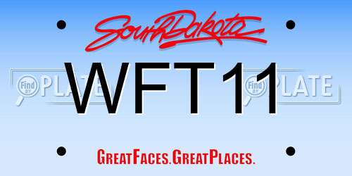 WFT11 South Dakota License Plate
