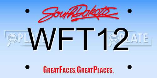 WFT12 South Dakota License Plate