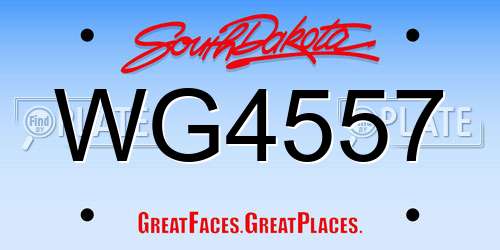 WG4557 South Dakota License Plate