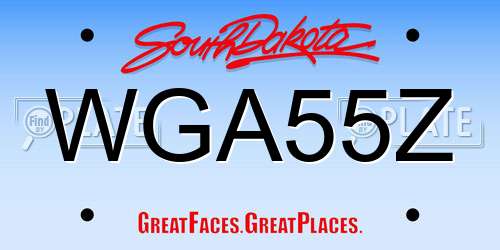 WGA55Z South Dakota License Plate