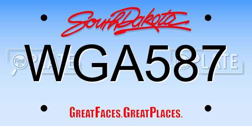 WGA587 South Dakota License Plate
