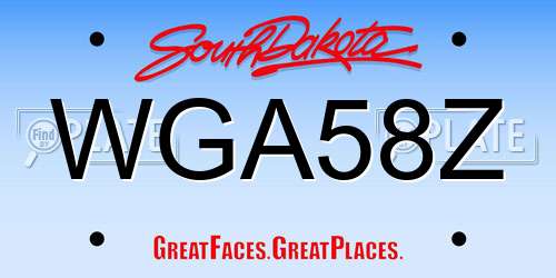 WGA58Z South Dakota License Plate