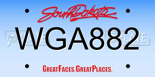 WGA882 South Dakota License Plate