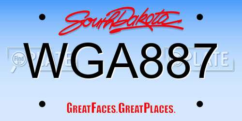 WGA887 South Dakota License Plate