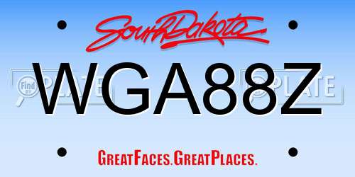WGA88Z South Dakota License Plate