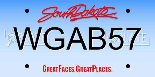 WGAB57 South Dakota License Plate