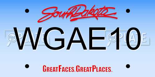WGAE10 South Dakota License Plate