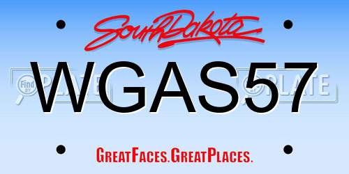 WGAS57 South Dakota License Plate