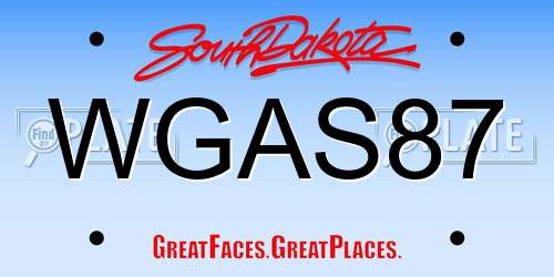 WGAS87 South Dakota License Plate
