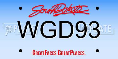 WGD93 South Dakota License Plate