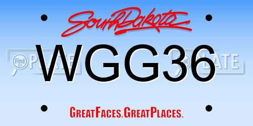 WGG36 South Dakota License Plate