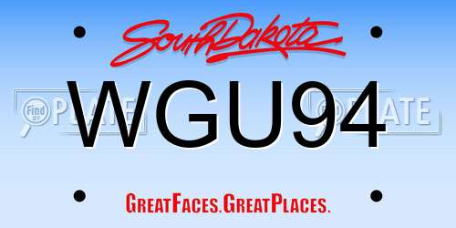 WGU94 South Dakota License Plate