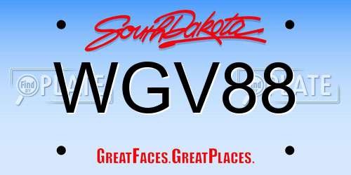 WGV88 South Dakota License Plate