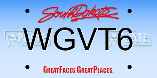 WGVT6 South Dakota License Plate