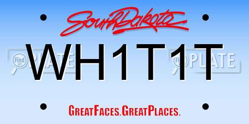 WH1T1T South Dakota License Plate