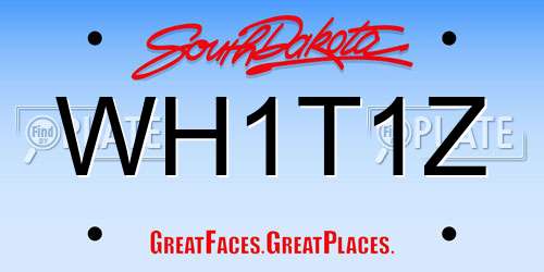 WH1T1Z South Dakota License Plate
