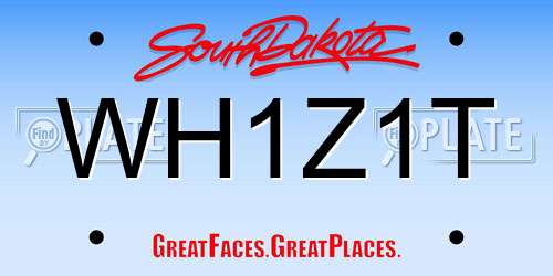 WH1Z1T South Dakota License Plate