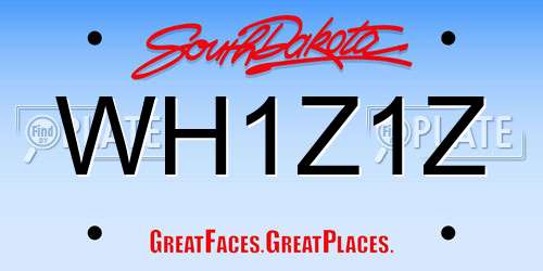 WH1Z1Z South Dakota License Plate